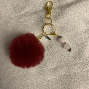 Elegant Burgundy Pom Pom “Dream”Keychain